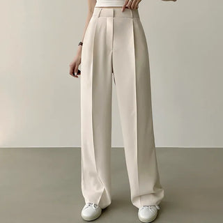 A 365-Day Must-Have! High-Waisted Pintuck Straight Wide Slacks