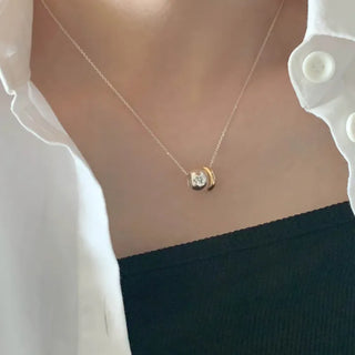 Double Pendant Gold Mix Layered Necklace