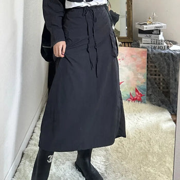 Cozy Cargo Pocket Long Skirt