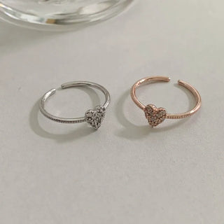 Heart Closely Packed Cubic Open Ring