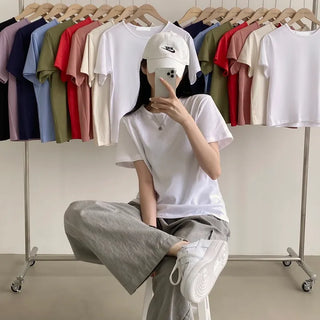 365-Day Must-Have, Silket Bio-Washed Round Plain Short Sleeve T-Shirt