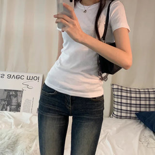 [8 colors/Slim fit] Butter Round Basic Plain Short Sleeve Tee
