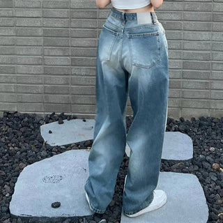 Vintage Deep Wash Wide Denim