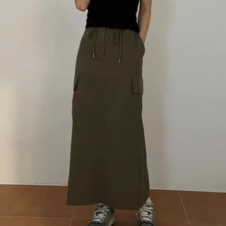 Frey Long Cargo Skirt - Beige
