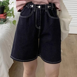 Non-faded buckle denim pants