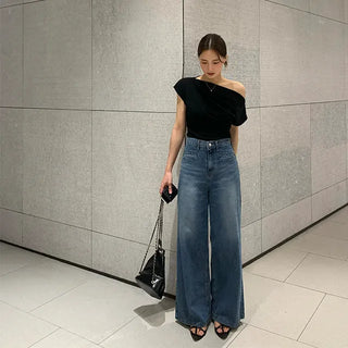 S Pocket Long Wide Denim