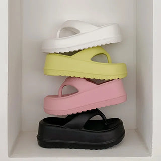 ◈ Platform Flip-flops Slippers Platform Heels Height-increasing Aqua Rainy Day Monsoon Season Vacation Swimwear Bikini Summer Shoes