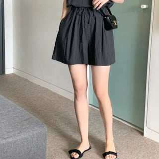 Elastic Waist Shorts Crispy Nylon 4/8 Length Shorts