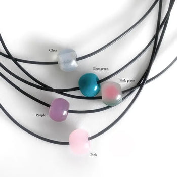 (9 Colors) Ethnic Gemstone Leather Necklace Natural Stone Leather Strap Onyx Rose Quartz Jade Moonstone Agate Summer Accessories