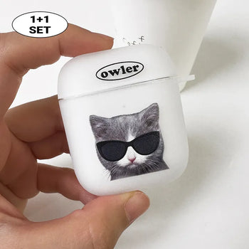 Nero Sunglasses Cat Opaque AirPods Case Keyring Set