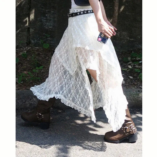 Lace layered skirt