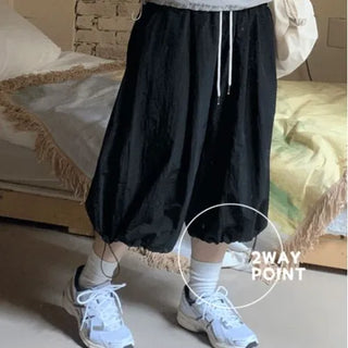 [UNISEX] News Cropped 2-Way Pants