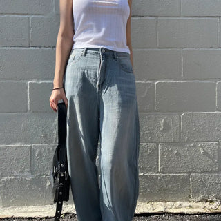 Summer Wide Long Denim Pants (2 colors)