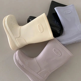 ◈Up to 255◈Preparing for the Rainy Season◈Rain Boots Mid-calf Rain Boots Unique Recommended for Curvy Figures Height-Increasing Platform Block Boots Waterbomb Festival Summer Shoes