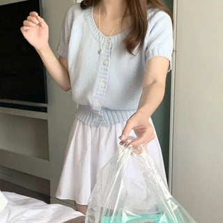 Short Sleeve Cardigan Summer Short Sleeve Knit Cardigan