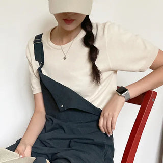 Poe Soft Round Neck Short Sleeve Knit