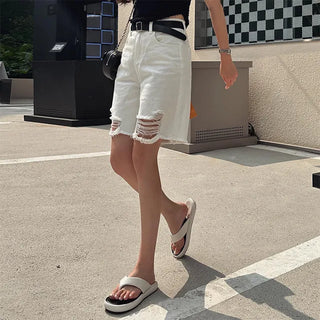 Mentor Cut-off Half Denim Pants