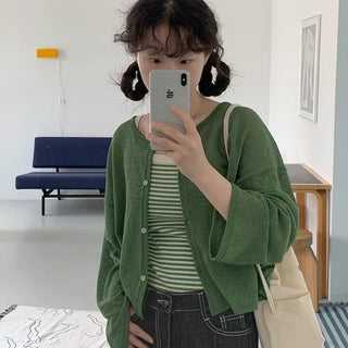Green summer cardigan
