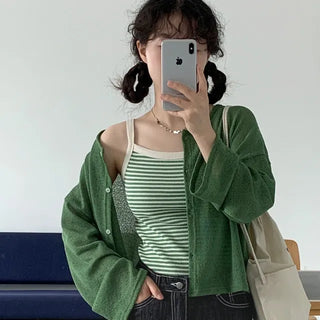 Direct striped sleeveless top
