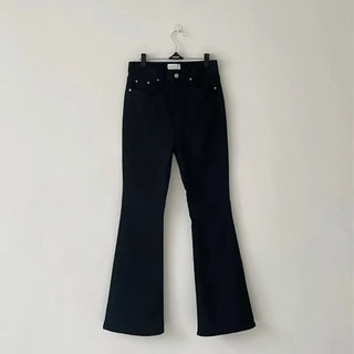 Black denim bootcut pants