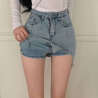 Bread Slit Stretch Denim Skirt Pants