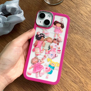 Lovely Broccoli Doll Pink Border Color Transparent iPhone Case