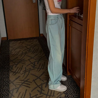 Riveted wide denim pants