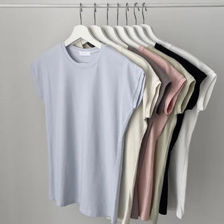 Nover Modal Round Neck Cap Sleeve T-shirt