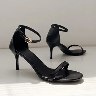 ◈ Mary Jane Sandals Heels Buckle Strap High Heels Summer Wedding Guest Look Shoes