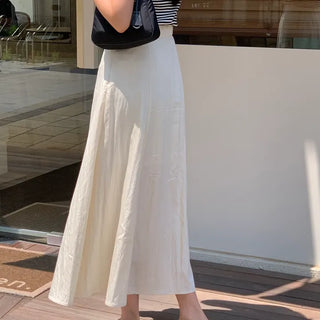 Elise Flare Back-Elastic Long Skirt