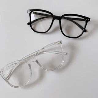 Demure Geek Chic Square Black Transparent Couple Fashion Horn-rimmed Glasses Oversized Bare-faced Glasses Frames