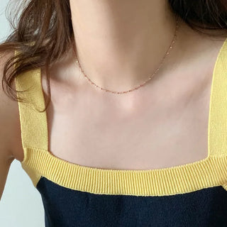 Mini Cube Layered Necklace (Can be worn as a choker) (Silver, Rose Gold)
