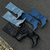 Shirred Western Denim Boots
