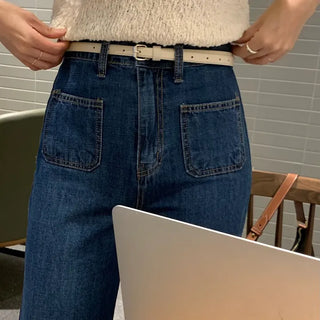 Mimi Slim Square Silver Buckle Belt