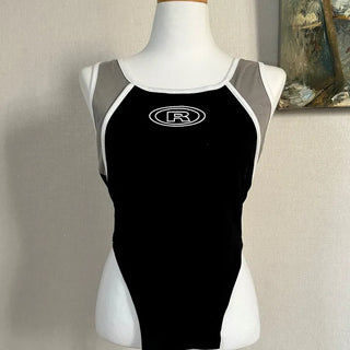 R Color Block Faux Bodysuit