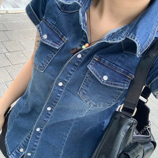 Western Denim Short Sleeve Shirt