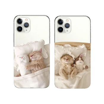 Sleeping Cat Doll Transparent iPhone Case