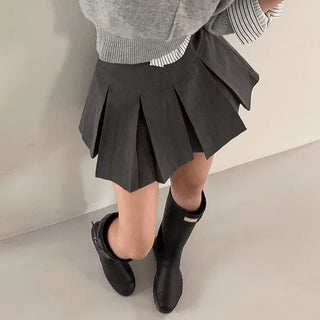 New Jeans High Teen Half-Pleated Skirt