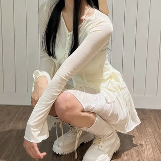 Goddess Blouse + Tiered Skirt Pants SET Two-Piece Set