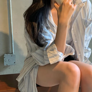 Neuro Overfit Striped Unique Pocket Shirt