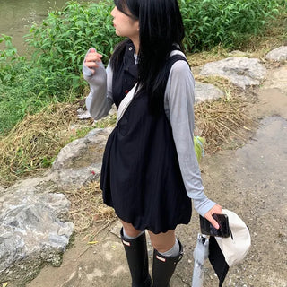 Anorak Hooded Shirred Dress