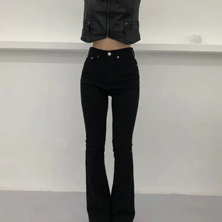 High-waist span bootcut pants