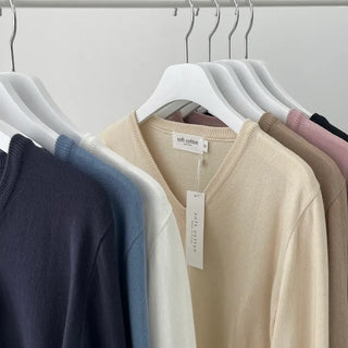 Welly Soft Cotton V-Neck Standard Fit Ribbed Knit