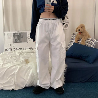 [Two-way ver./Select Size!] Cargo Nylon Drawstring Wide Cargo Long Pants (7 colors)