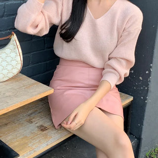 Kimer Cashmere Hazzi Loose Fit V-Neck Knit