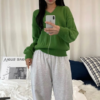 [Daily Version] Cozy Basic Loose Fit V-Neck Knit (9 colors)