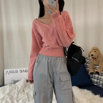 [Cinched Waist] Avocado Soft V-Neck Knit (6 colors)