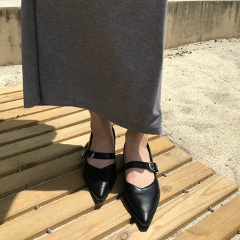 Stiletto Mary Jane Flat Shoes (2 colors)