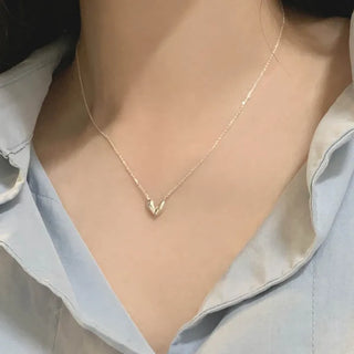Voluminous Asymmetrical Heart Necklace (Silver, Gold)