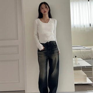 blue black denim pants